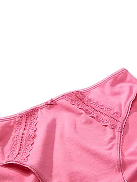 Cotton Lace-Trim High-Leg Brief Panty