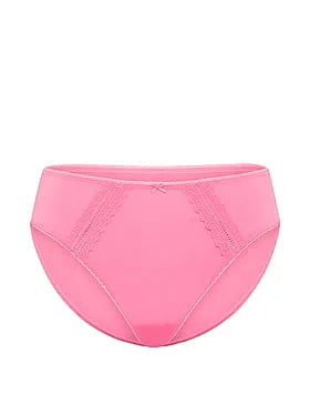 Cotton Lace-Trim High-Leg Brief Panty