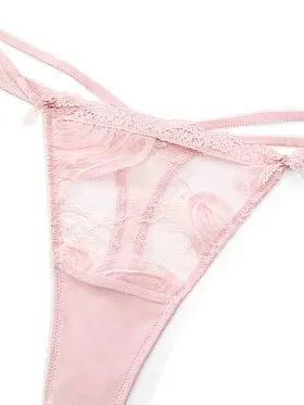 Rosette Reverie Embroidery Thong Panty