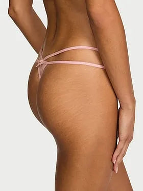 Rosette Reverie Embroidery Thong Panty
