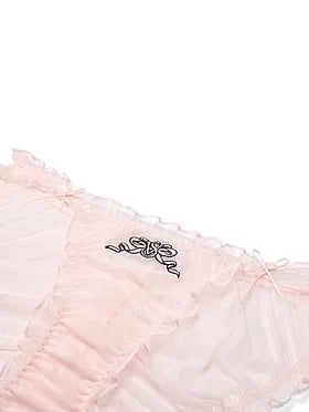 Ruffled Mesh Bows Bikini Panty