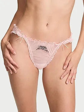 Ruffled Mesh Bows Bikini Panty