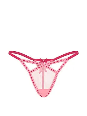 Ribbon Slot Mesh V-String Panty