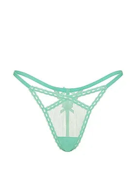 Ribbon Slot Mesh V-String Panty
