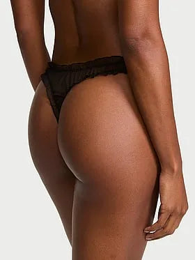 Ruffled Mesh Bows Thong Panty