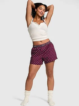 Cotton Boxy Boyfriend Pajama Shorts