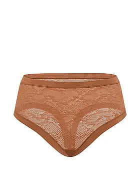 No-Show Snake Mesh High-Waist Thong Panty