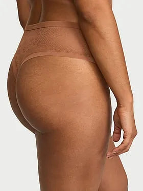No-Show Snake Mesh High-Waist Thong Panty