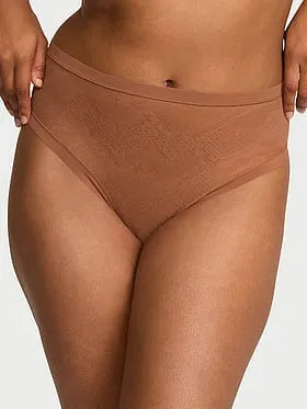 No-Show Snake Mesh High-Waist Thong Panty