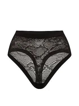 No-Show Snake Mesh High-Waist Thong Panty