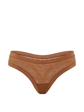 No-Show Snake Mesh Thong Panty