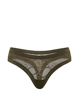 No-Show Snake Mesh Thong Panty