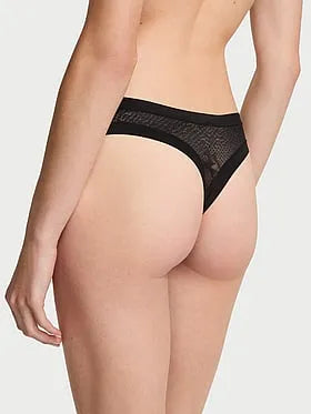 No-Show Snake Mesh Thong Panty