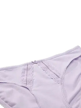 Cotton Lace-Trim Bikini Panty