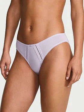 Cotton Lace-Trim Bikini Panty