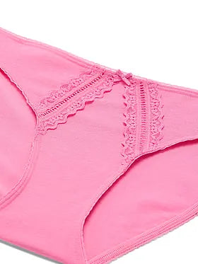 Cotton Lace-Trim Bikini Panty