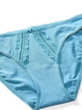 Cotton Lace-Trim Bikini Panty