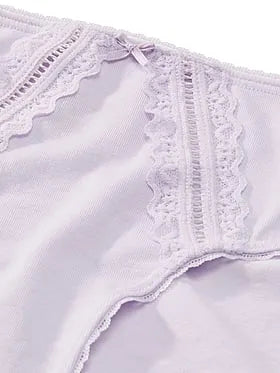 Cotton Lace-Trim Hiphugger Panty