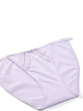 Cotton Lace-Trim String Bikini Panty