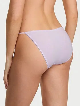 Cotton Lace-Trim String Bikini Panty