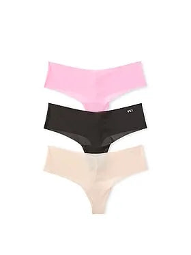 3-Pack No-Show Mesh Thong Panties