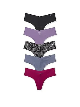 5-Pack Halloween No-Show Thong Panties