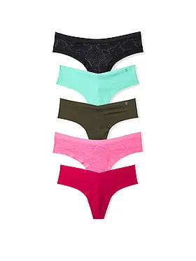 5-Pack No-Show Thong Panties