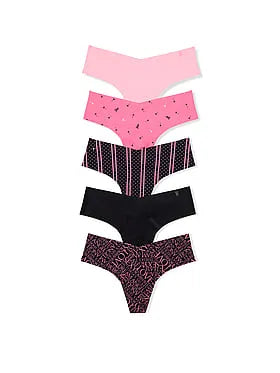 5-Pack No-Show Thong Panties