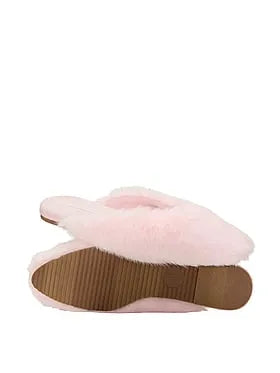Faux Fur Closed-Toe Mule Slippers