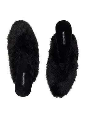 Faux Fur Closed-Toe Mule Slippers