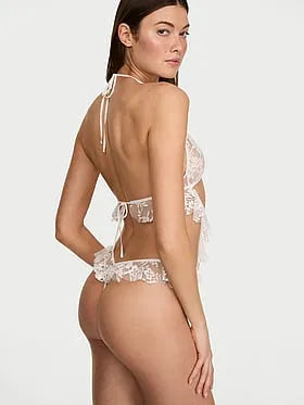 Lace Flutter Halter Peekaboo Teddy