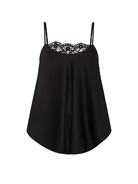 Satin Lace-Trim Cami Top