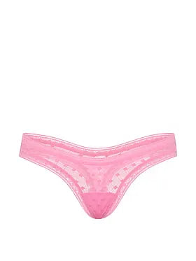 Dot Geo Lace Ultra-Mini Scoop Thong Panty