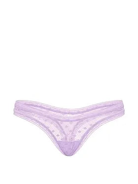 Dot Geo Lace Ultra-Mini Scoop Thong Panty