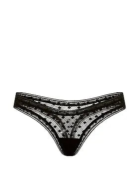 Dot Geo Lace Ultra-Mini Scoop Thong Panty