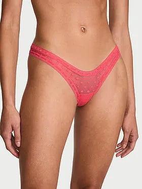 Dot Geo Lace Ultra-Mini Scoop Thong Panty
