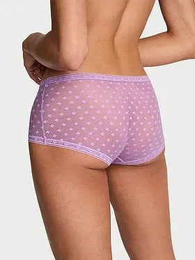 Dot Geo Lace Low-Rise Boyshort Panty