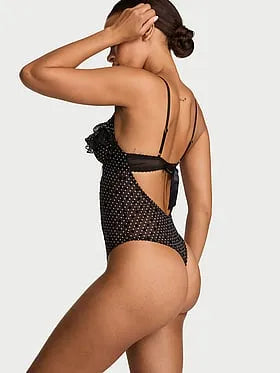 Tease Dot Ruffle Cupped Bodysuit