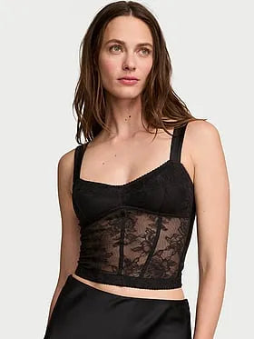 Rose Lace & Satin Bra Top