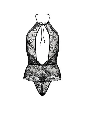 Rose Lace High-Neck Teddy
