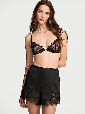 Satin & Rose Lace Short