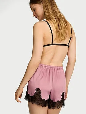 Satin & Rose Lace Short