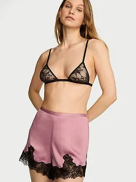 Satin & Rose Lace Short