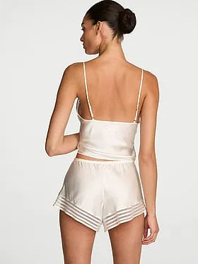 Washable Silk Sheer Stripe Short