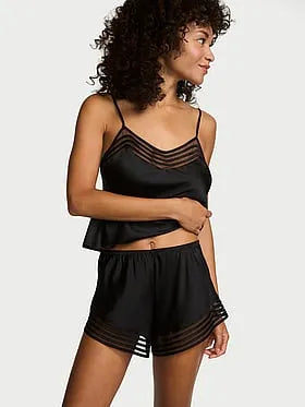 Washable Silk Sheer Stripe Short