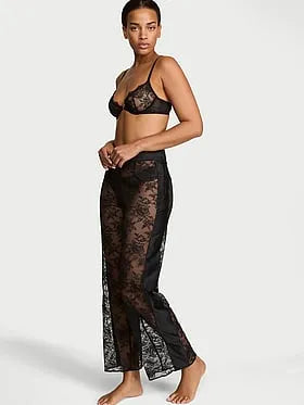 Rose Lace Wide-Leg Pant
