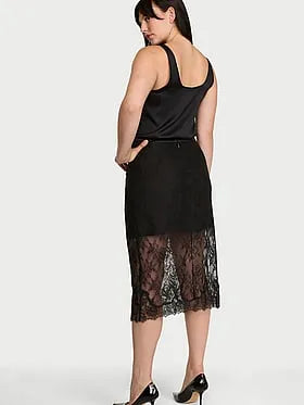 Rose Lace Midi Skirt