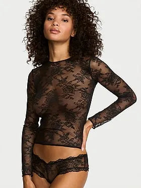 Rose Lace Long-Sleeve Tee