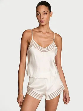 Washable Silk Sheer Stripe Cami Top