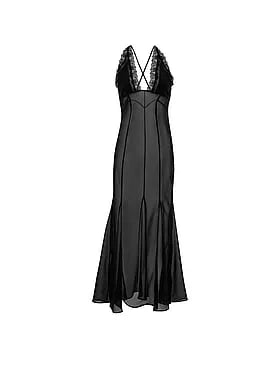 Chiffon Plunge Maxi Slip Dress